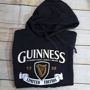 Guinness Black Long Sleeve Hoodie Sweatshirt